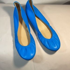 J Crew CeCe Ballet Flat Made in Italy Deep Riviera Blue Sz 11